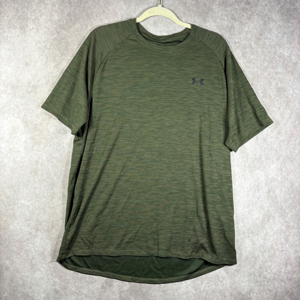 Under Armour Shirt Men XL Green The Tech Tee Loose Short Sleeve Space Dye Active